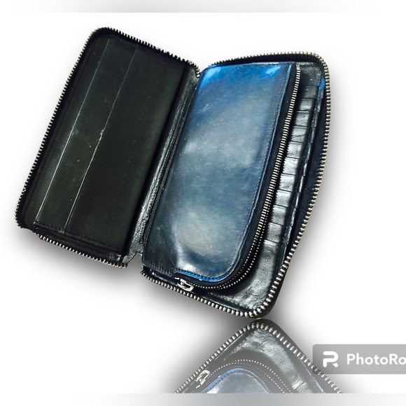 RICK OWENS • LEATHER CONTINENTAL WALLET • BLK - Picture 3 of 4